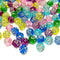 8mm Round Rose Acrylic Beads with Silver Detail - Multicoloured