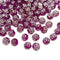 8mm Round Rose Acrylic Beads with Silver Detail - Burgundy Purple