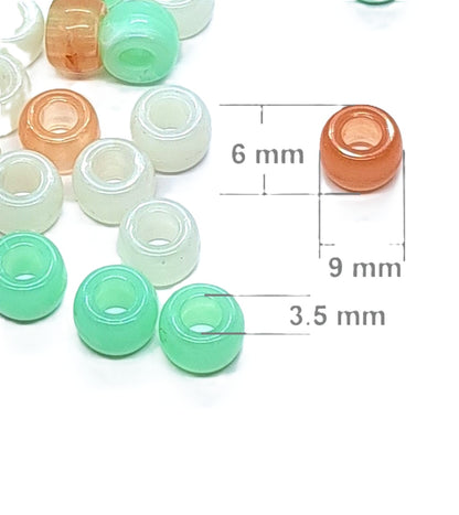 9x6mm Cloudy Stone Pony Beads - Grey