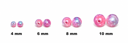 4mm Aurora Pearl Acrylic Beads, Iridescent Rainbow Pastel Craft Beads
