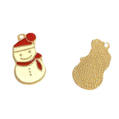Christmas Metal Enamel Pendant Charms - Snow Man