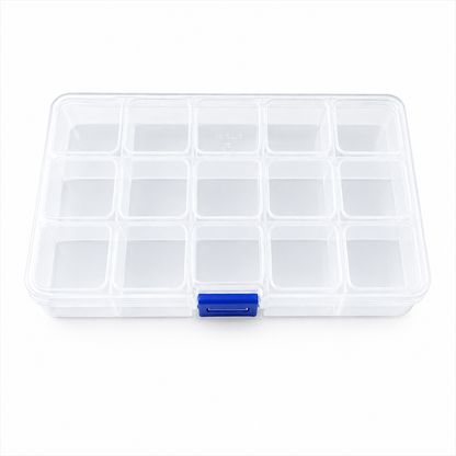 15-Compartment Plastic Storage Box Organizer