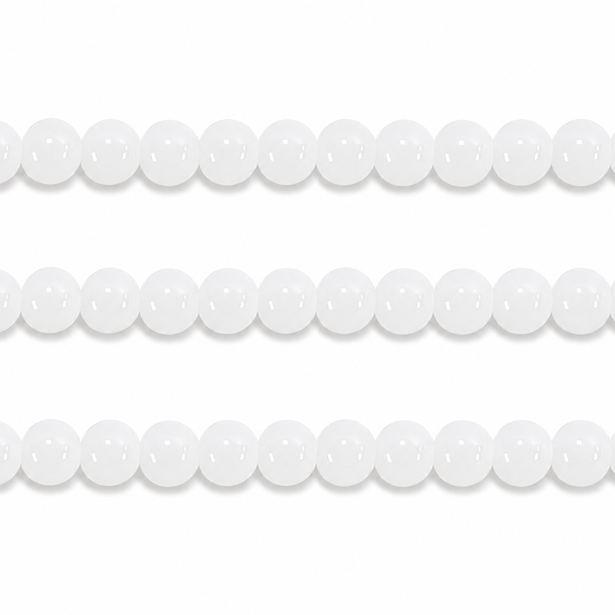 Jade Style Round Glass Beads - 6mm, 8mm