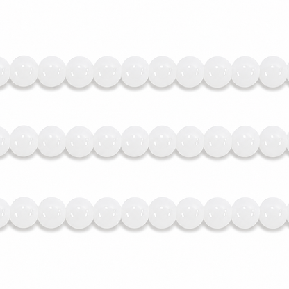 Jade Style Round Glass Beads - 6mm, 8mm