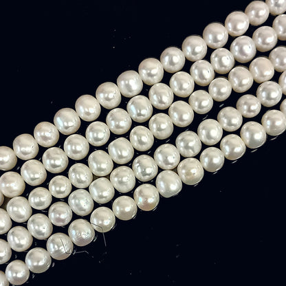 White Natural Freshwater Pearl round beads no modification, approx. 7-8 mm