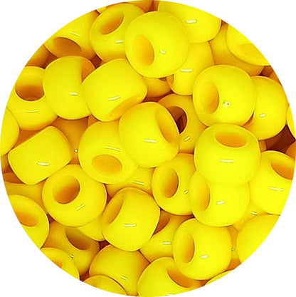 9x6mm Opaque Pony Beads - Yellow