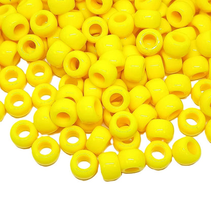 9x6mm Opaque Pony Beads - Yellow